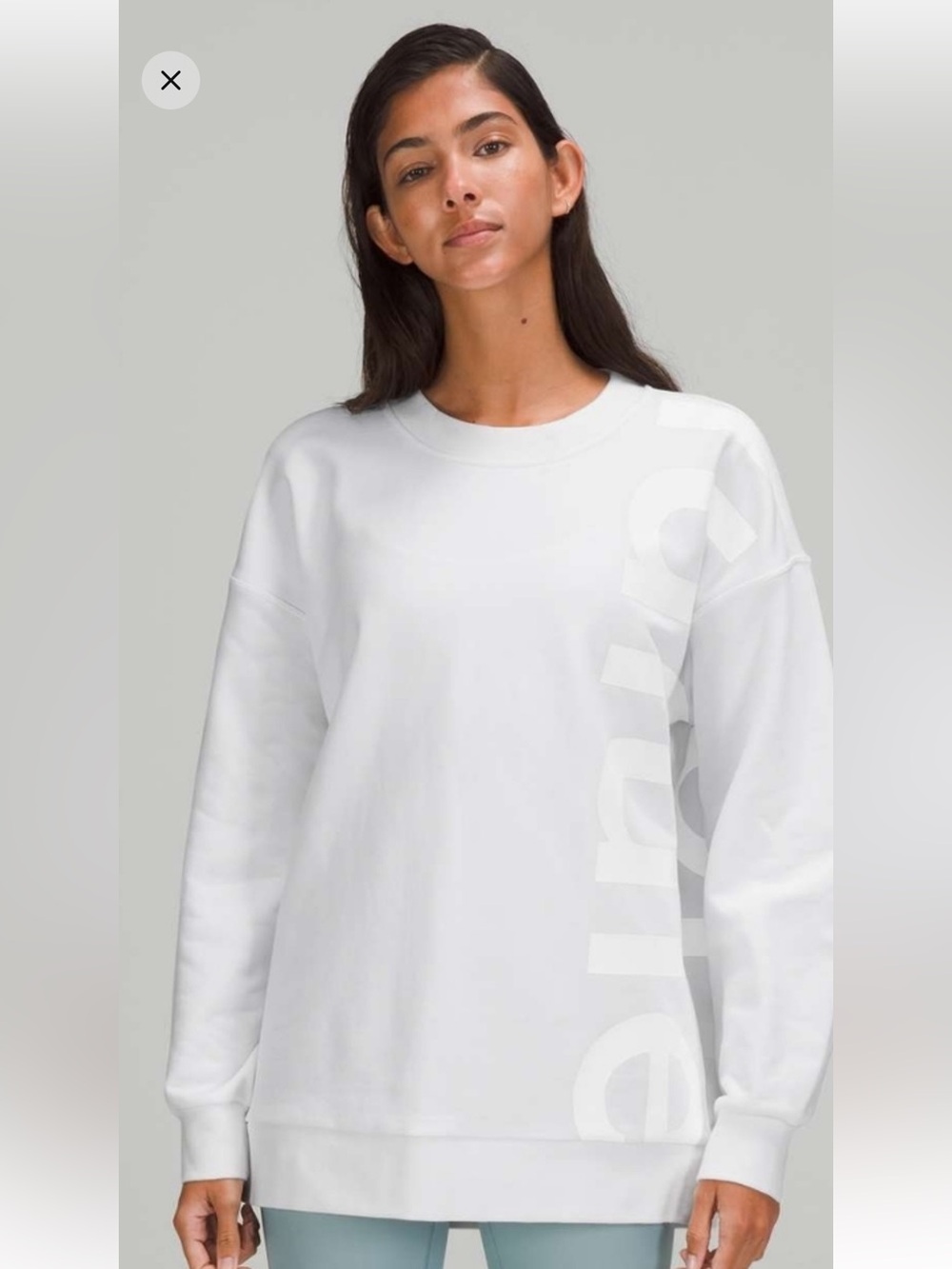 Lululemon White Logo Crewneck Sweatshirt